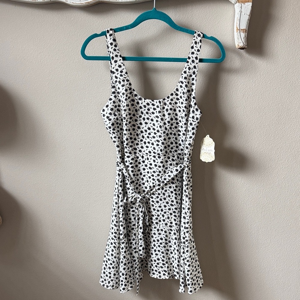Altar'd State White Floral Tie-Waist Sundress